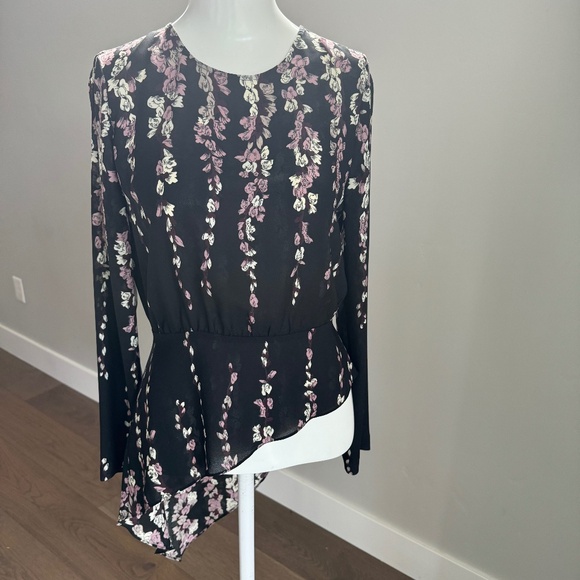 BCBGMaxAzria Eugenie Floral Print Asymmetrical Top - Picture 2 of 7
